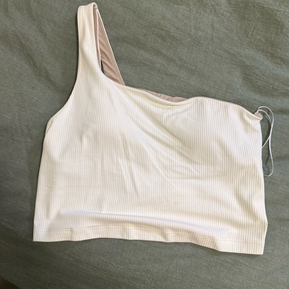 Lululemon One-Shoulder Ribbed tank White
